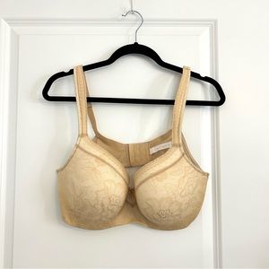 Cacique Beige Lace Lightly Lined Balconette Bra 40DD